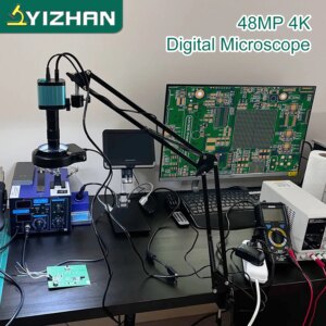 YIZHAN 48MP 4K Elettronica Microscopio per saldatura FULL HD 1080P HDMI Fotocamera Software USB 1