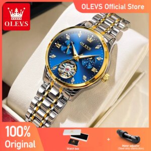 OLEVS Orologi da donna Orologio meccanico automatico originale stile tourbillon di