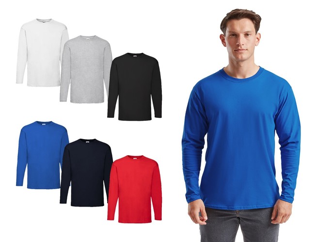 T-shirt FRUIT OF THE LOOM 100% cotone UOMO girocollo maglietta premium 6 colori