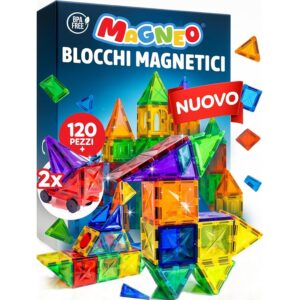 Magneo&reg; Blocchi Magnetici 120 Pezzi (2 Auto)