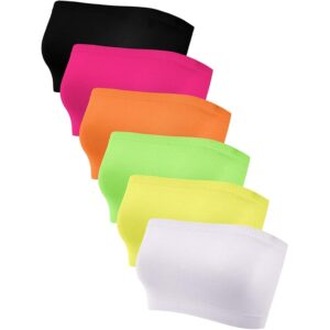 Geyoga 6 Pezzi Senza Spalline a Fascia Senza Cuciture Reggiseno Elastico Non Imbottito Tubo per Le Donne