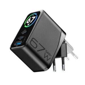 Cellularline PowerView IQ 67W Caricabatterie da Rete con Display TFT