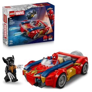 LEGO | Marvel Auto di Spider-Man vs. Venomized Wolverine - Giocattolo dei Supereroi