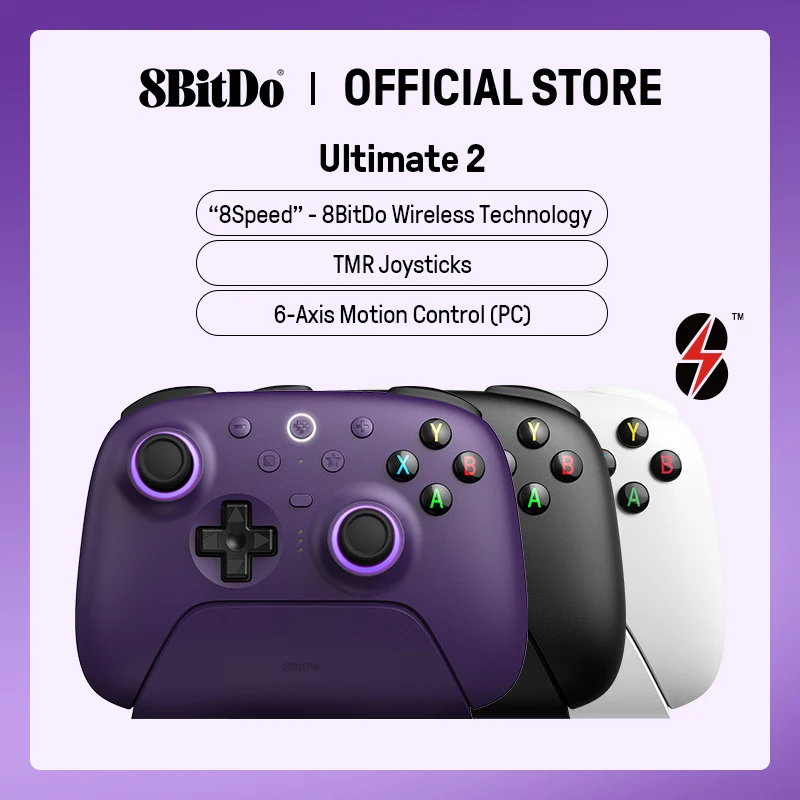 Controller di gioco wireless 8BitDo Ultimate 2 per PC e Android con joystick TMR