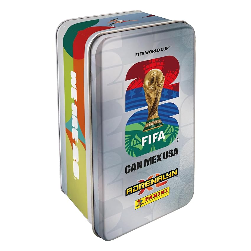 Mega scatola di latta Adrenalyn XL della Coppa del Mondo FIFA 2026 Mega scatola di latta Adrenalyn XL della Coppa del Mondo FIFA 2026