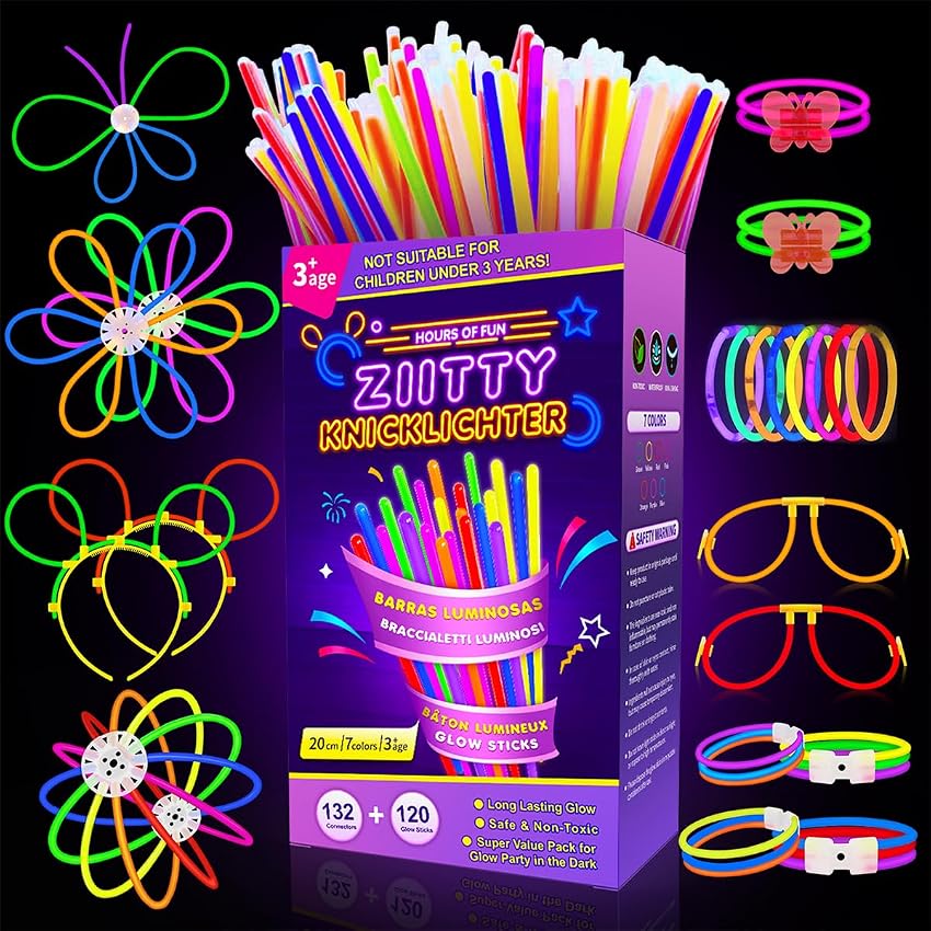 Ziitty Braccialetti Luminosi Fluorescenti