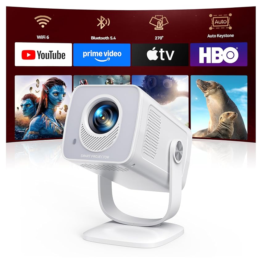 [Android 14|Ottica Corta]Proiettore WIFI6 e Proiettore Portatile Bluetooth 5.4 Two