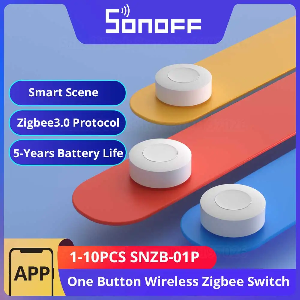 SONOFF SNZB-01P Smart Zigbee Wireless Switch 1-10PCS Scena intelligente tramite eWeLink