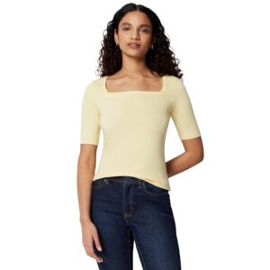 Amazon Essentials T-Shirt Aderente con Scollo Quadrato e Mezze Maniche Donna