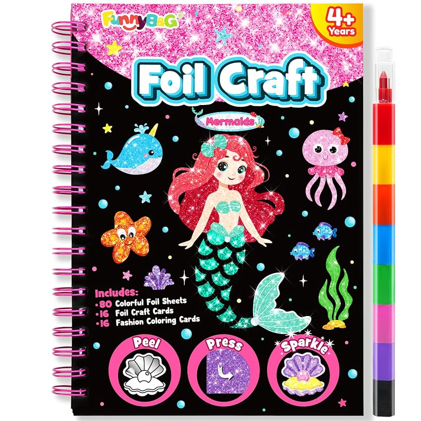 FUNNYB&G Foil Art per bambini Arte e attività artigianale: giocattoli da viaggio creativi