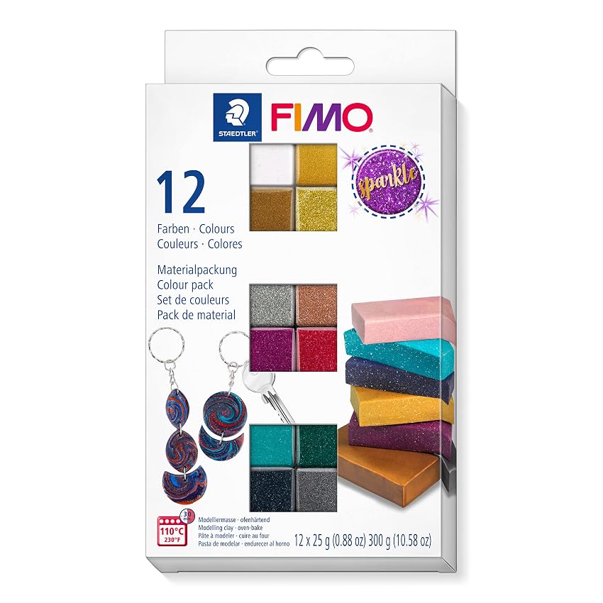 STAEDTLER FIMO effect 8013 C Sparkle Colours – 12 x 25 g