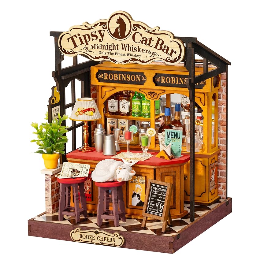 Rolife Miniature Casa Tipsy Cat Bar