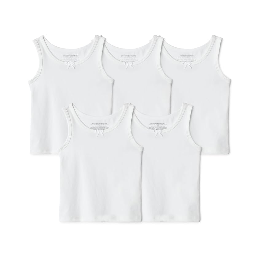 Amazon Essentials Canottiera Intima in Jersey di Cotone Bambine e ragazze