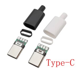 5 Pezzi Connettore Maschio USB 3.1 Tipo C a 24 Pin per Saldatura con Alloggiamento