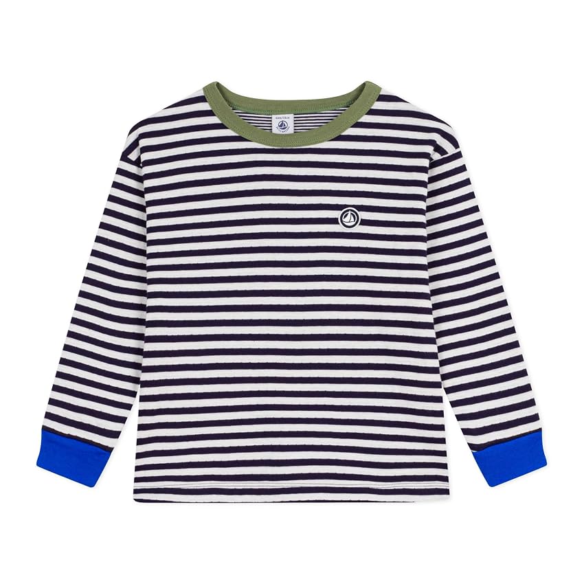 Maglietta da Bambino a Maniche Lunghe in Cotone a Righe Maglietta da Bambino a Maniche Lunghe in Cotone a Righe