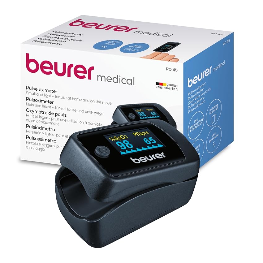 Beurer PO 45 Saturimetro da dito Professionale Certificato Beurer PO 45 Saturimetro da dito Professionale Certificato