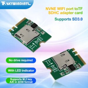 Lettore di schede Micro SD/SDHC/TF da M.2 A+E Key a USB 3.0 con supporto per schede