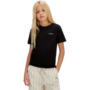 Calvin Klein Bambini Unisex T-Shirt Maniche Corte Chest Logo in Cotone
