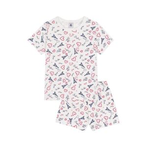 Pigiama Pantaloncini Bambino in Cotone Stampato Parigi