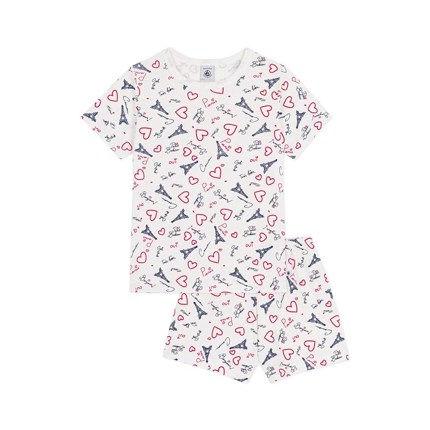 Pigiama Pantaloncini Bambino in Cotone Stampato Parigi Pigiama Pantaloncini Bambino in Cotone Stampato Parigi