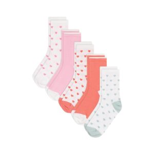 5 paia di calzini per bambina in cotone stampato a fiori