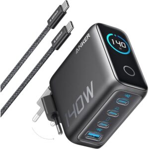 Anker caricatore USB-C 140 W GaN rapido compatto a 4 porte (nero)