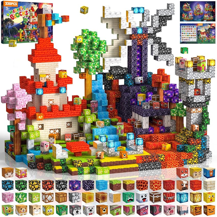 Crifeton Costruzioni Magnetiche per Bambini 330PCS 2CM 3+ Giochi Cubi