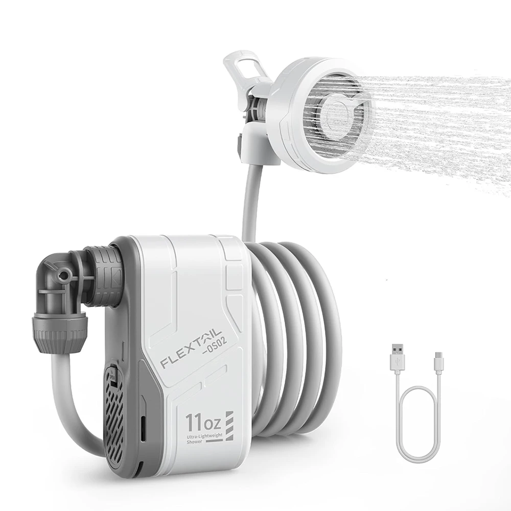 FLEXTAIL MAX SHOWER - Pompa per doccia elettrica portatile IPX7 impermeabile per doccia esterna