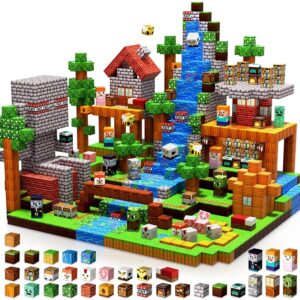 Goody King Blocchi Magnetici 300 Pezzi - Tema Biblioteca nella Foresta con Animali e Strada