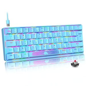 Tastiera Meccanica Switch Marrone 60% Compatto 62 Tasti USB C Wire RGB Retroilluminato