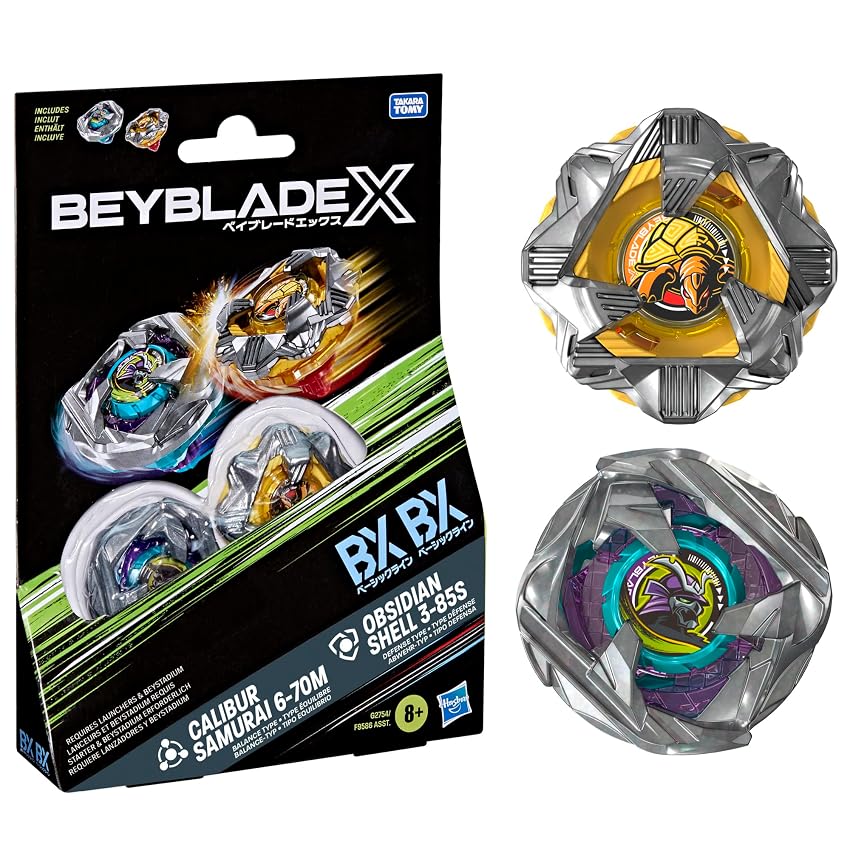 Beyblade X Dual Pack Calibur Samurai 6-70M BX et Obsidian Shell 3
