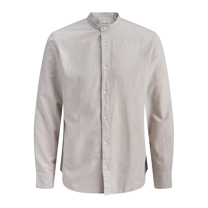 JACK & JONES Jjebreeze Linen Blend Band Shirt L/S Jnr JACK & JONES Jjebreeze Linen Blend Band Shirt L/S Jnr