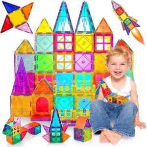 Costruzioni Magnetici per Bambini 80 Pezzi 3D Educativo Blocchi Set Giocattoli STEMS
