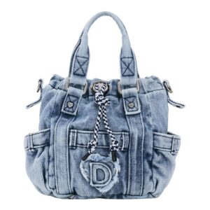 Desigual borsetta borsa a tracolla Jackdenim Globe Hand Bag Denim Raw blu