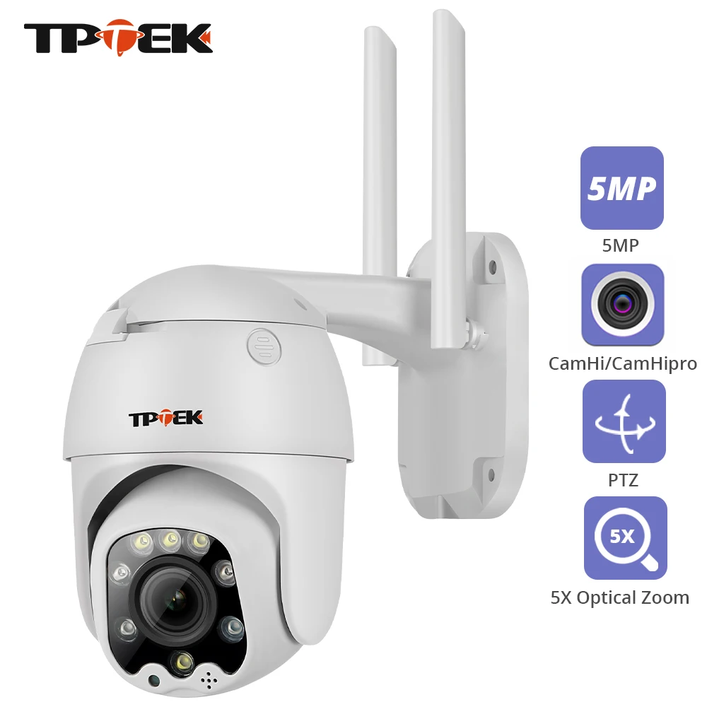 Telecamera IP Wifi PTZ 5MP Zoom ottico 5X Wi-Fi Sicurezza CCTV esterna Sorveglianza