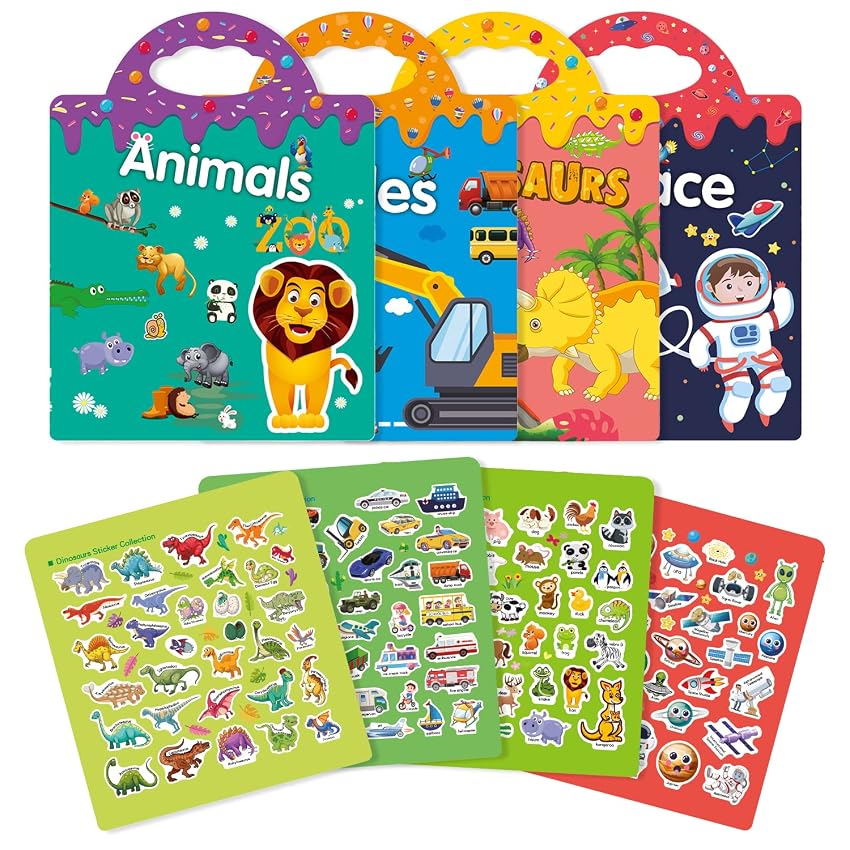 GUYUCOM Set di 4 adesivi riutilizzabili per ragazze dai 2 anni in su