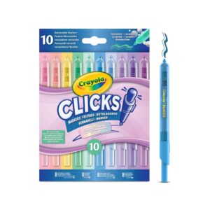 CRAYOLA Clicks – 10 Pennarelli Lavabili Retrattili Senza Cappuccio