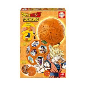 Educa - Pallone 3D Dragon Ball | Puzzle 3D da assemblare e giocare con 32 pezzi |