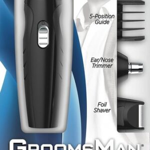 Wahl GroomsMan Kit Rasoio Regolabarba Trimmer Elettrico Ricaricabile