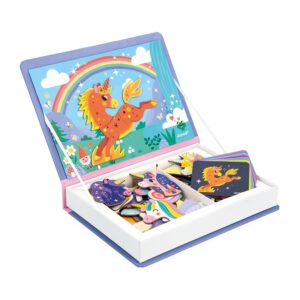 Janod - Magnéti'Book Unicorni - Gioco Educativo Magnetico 44 Calamite + 10 Modelli