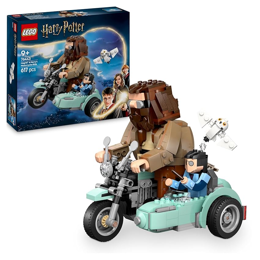 LEGO Harry Potter Giro sul Sidecar di Hagrid e Harry - Moto Giocattolo da Esposizione