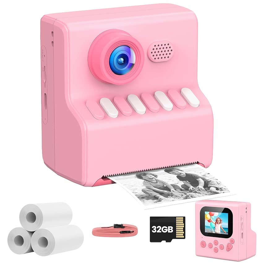 Macchina Fotografica Bambini Istantanea Rosa: HODDRCCN Macchina Fotografica Istantanea Bambini