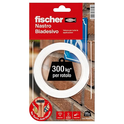 Fischer 3 Metri Nastro Biadesivo di Montaggio a Muro Extra Forte