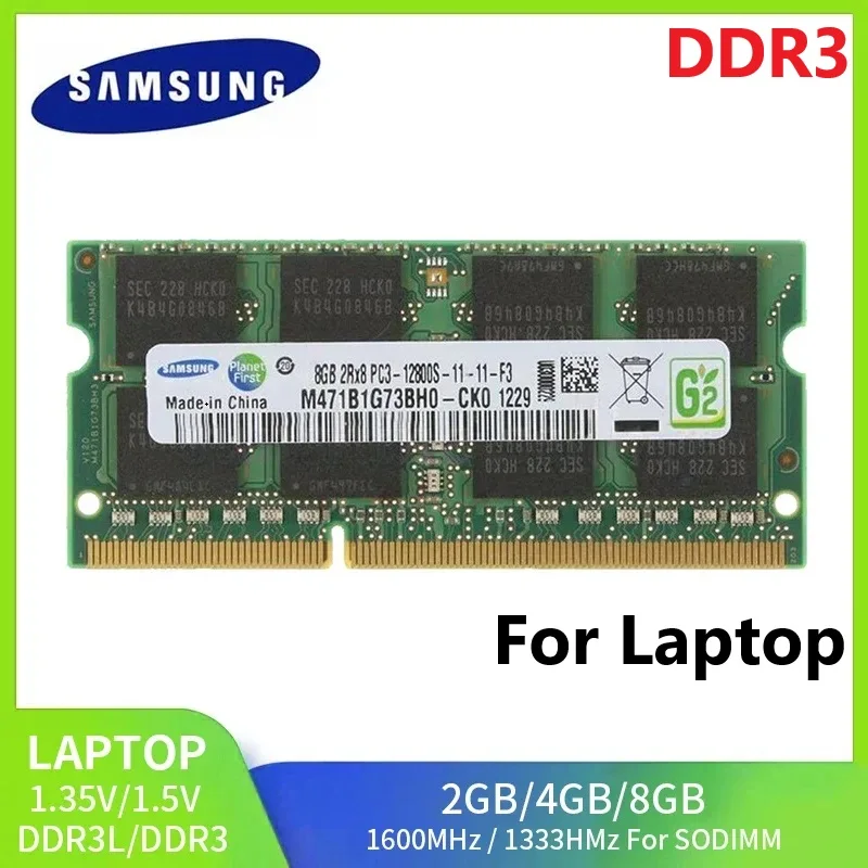 SAMSUNG DDR3 DDR3L Memoria Ram SODIMM RAM per laptop 8GB 4GB 2GB 1333 1600Mhz 1866MHz