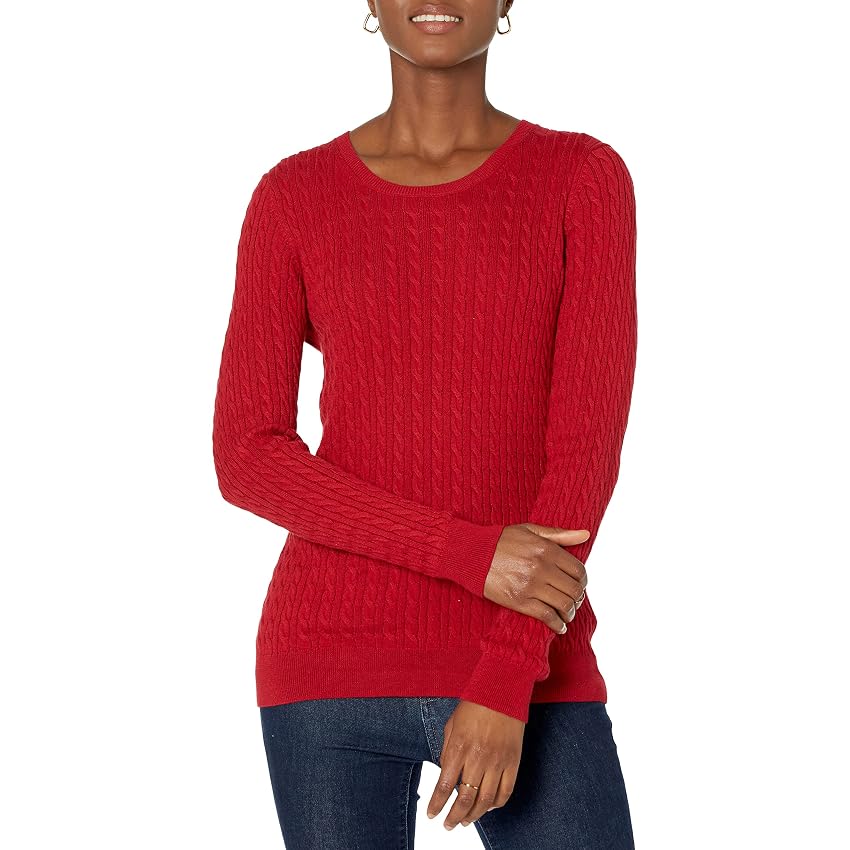 Amazon Essentials Maglione Leggero a Maniche Lunghe con Lavorazione a Trecce Donna Amazon Essentials Maglione Leggero a Maniche Lunghe con Lavorazione a Trecce Donna
