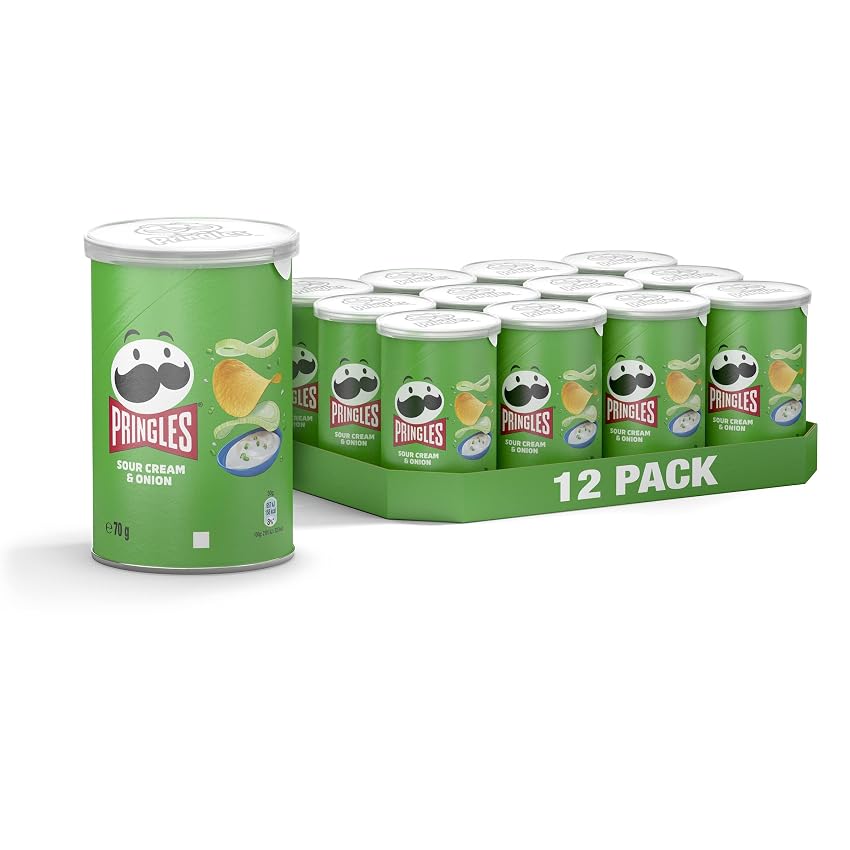 Pringles Sour Cream & Onion | Croccante Snack Salato | 12 Confezioni da 70g (12 x 70g) Pringles Sour Cream & Onion | Croccante Snack Salato | 12 Confezioni da 70g (12 x 70g)