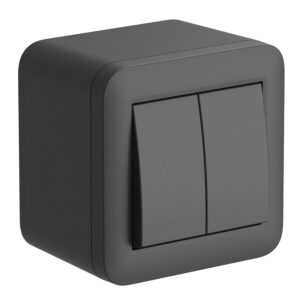 Electraline 60481 contenitore da superficie con doppio interruttore/deviatore FIXA