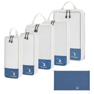 VINATO Packing Cubes Compression 6erSet – Sacchetti Sottovuoto Impermeabili & Organizer