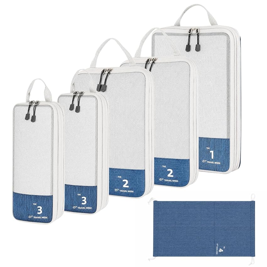 VINATO Packing Cubes Compression 6erSet – Sacchetti Sottovuoto Impermeabili & Organizer