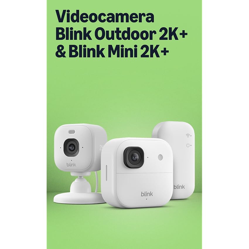 Videocamera esterna 2K+ Blink con Videocamera Mini 2K+ Blink (ultimo modello)